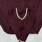 Maroon Mirror-Work Anarkali Gown