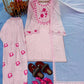 Baby Pink Crepe Embroidered Suit with Farshi Plazzo & Dupatta – Elegant Festive & Party We