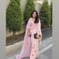 Baby Pink Crepe Embroidered Suit with Farshi Plazzo & Dupatta – Elegant Festive & Party We