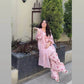 Baby Pink Crepe Embroidered Suit with Farshi Plazzo & Dupatta – Elegant Festive & Party We