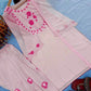 Baby Pink Crepe Embroidered Suit with Farshi Plazzo & Dupatta – Elegant Festive & Party We