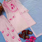 Baby Pink Crepe Embroidered Suit with Farshi Plazzo & Dupatta – Elegant Festive & Party We