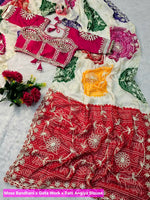 Bandhani Hand Gota Patti Work Georgette Saree Set