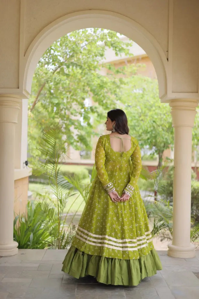 Bandhani Kutchi Jacket Lehenga