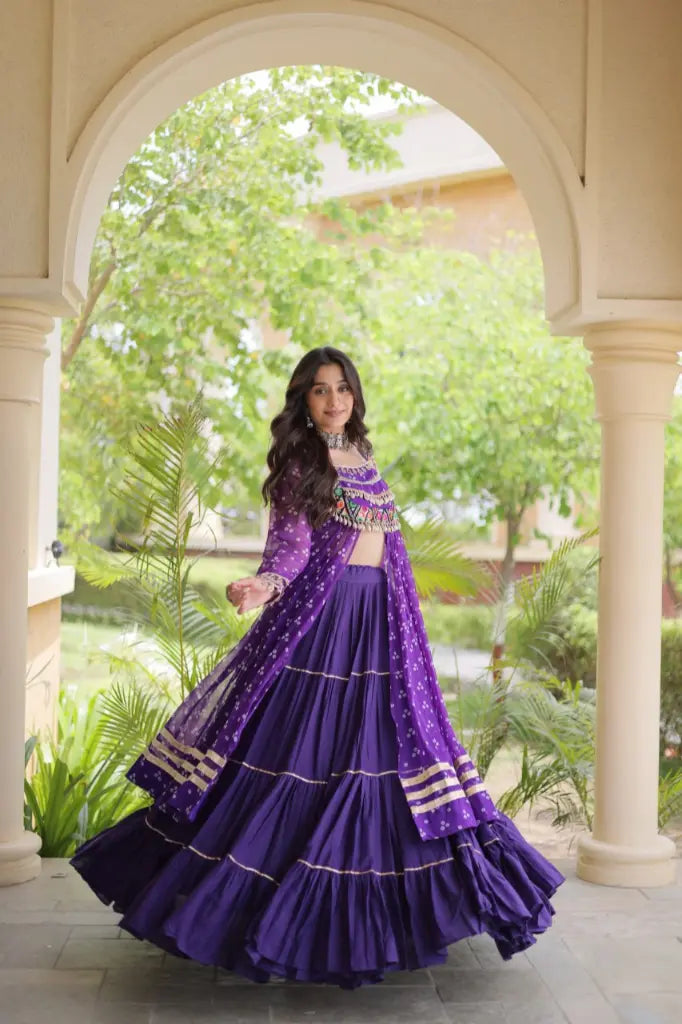 Bandhani Kutchi Jacket Lehenga