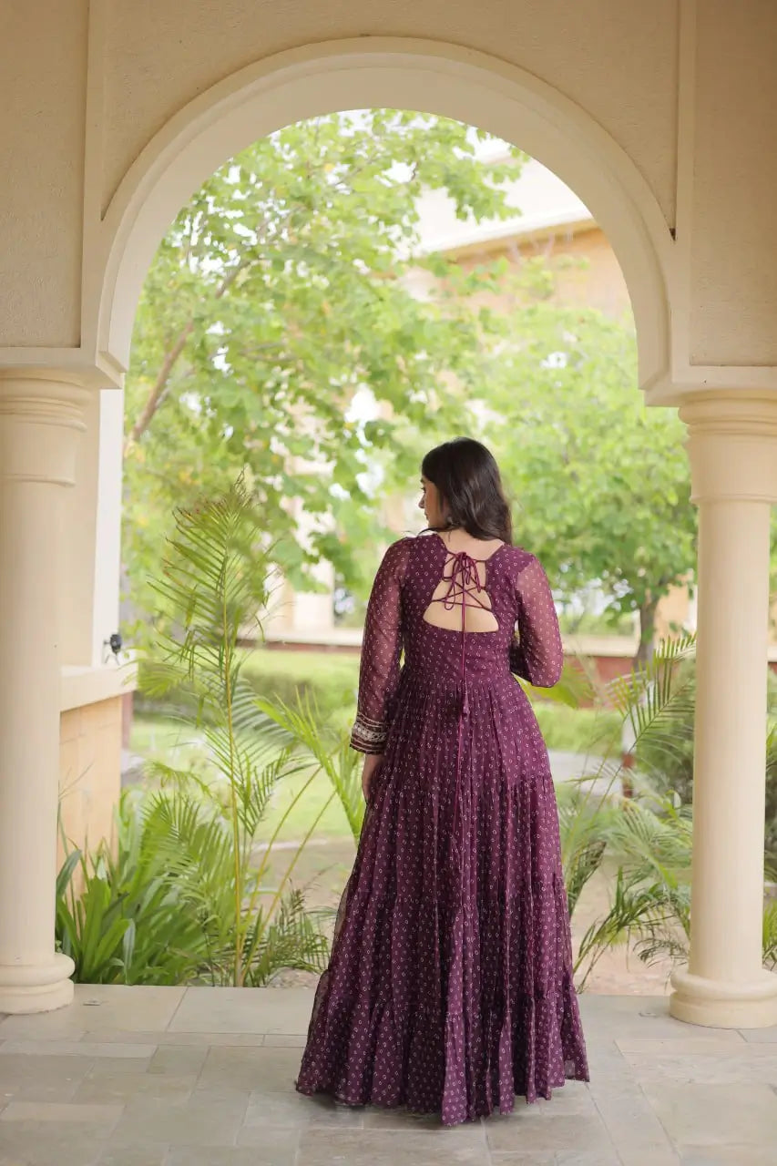 Bandhani Kutchi Patchwork Anarkali Gown