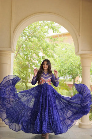 Bandhani Kutchi Patchwork Anarkali Gown
