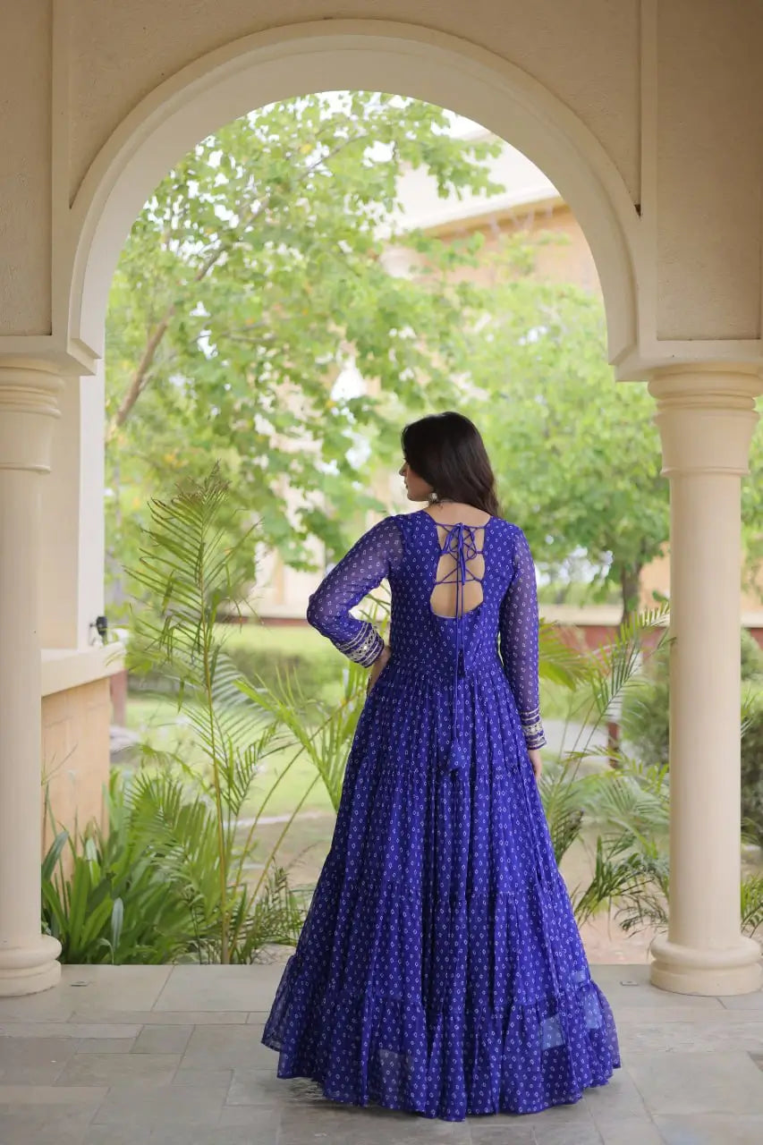 Bandhani Kutchi Patchwork Anarkali Gown