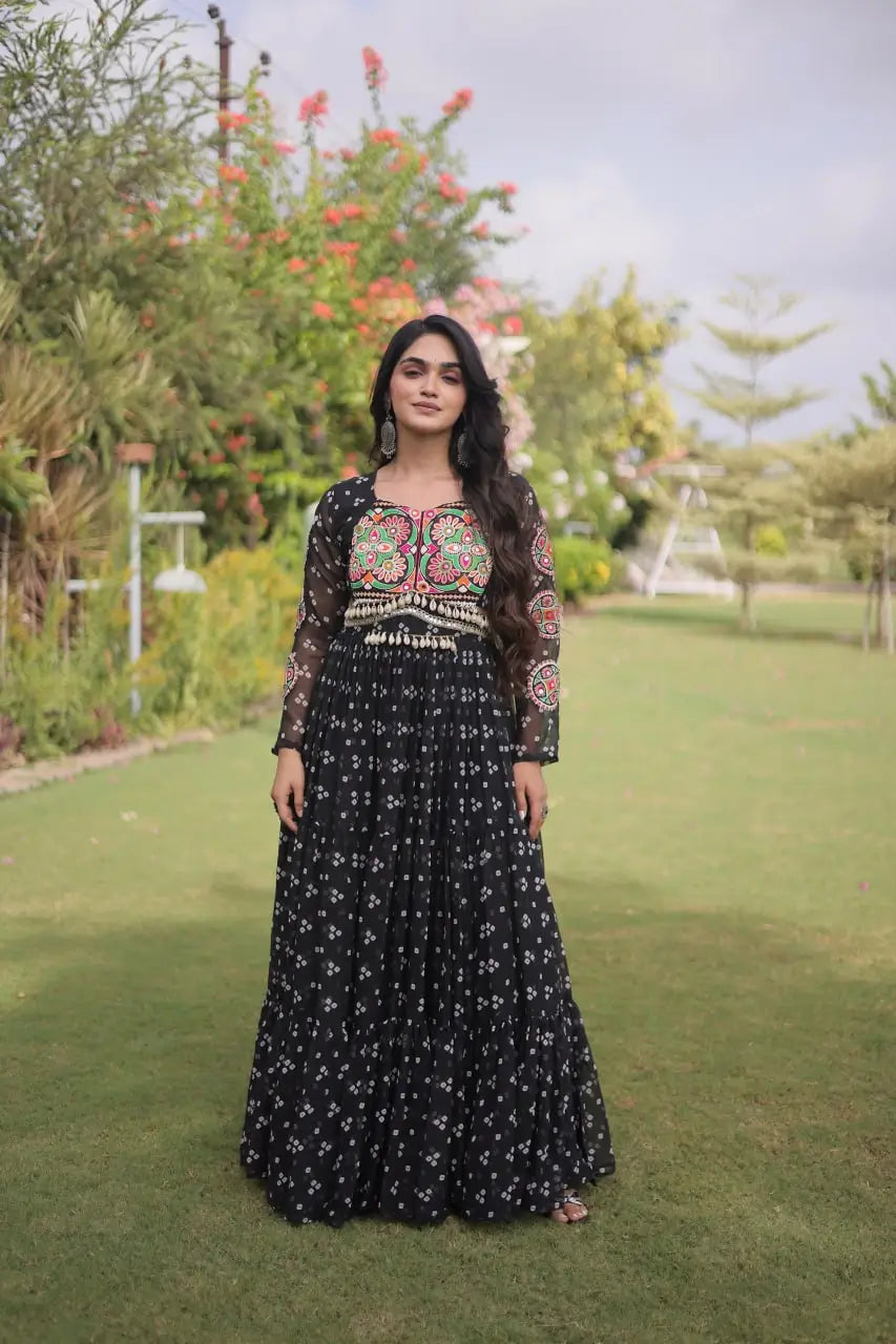 Bandhani Kutchi Patchwork Gown