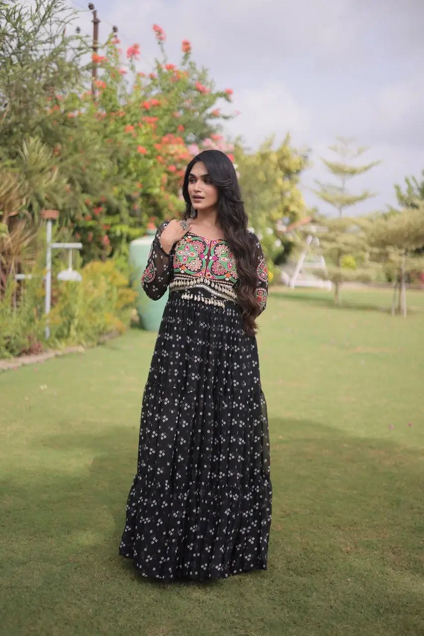 Bandhani Kutchi Patchwork Gown
