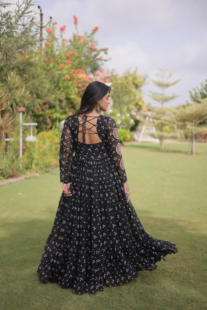 Bandhani Kutchi Patchwork Gown