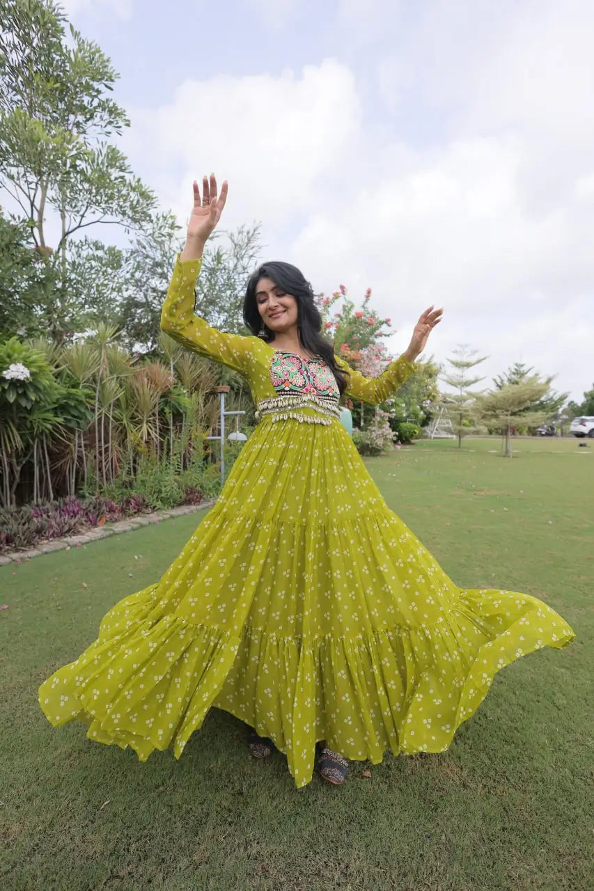 Bandhani Kutchi Patchwork Gown