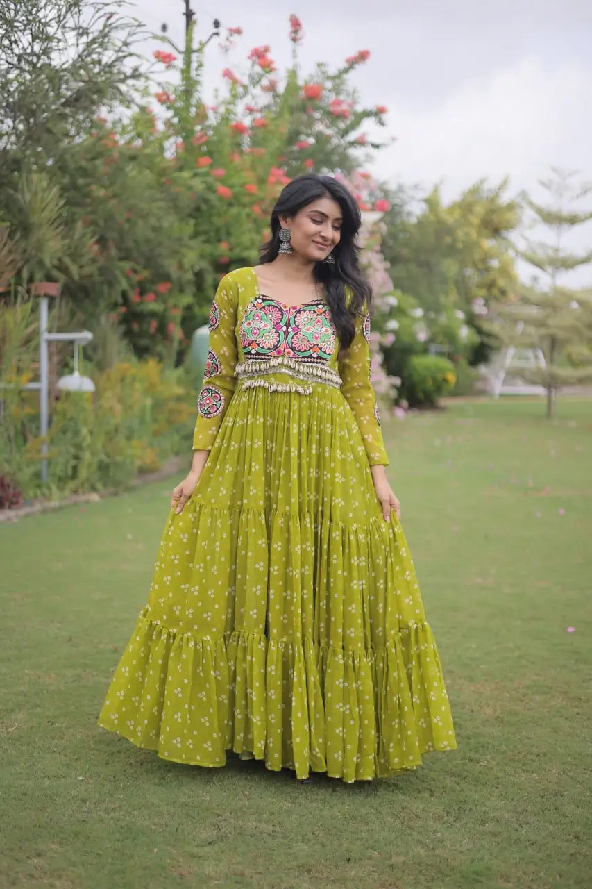 Bandhani Kutchi Patchwork Gown