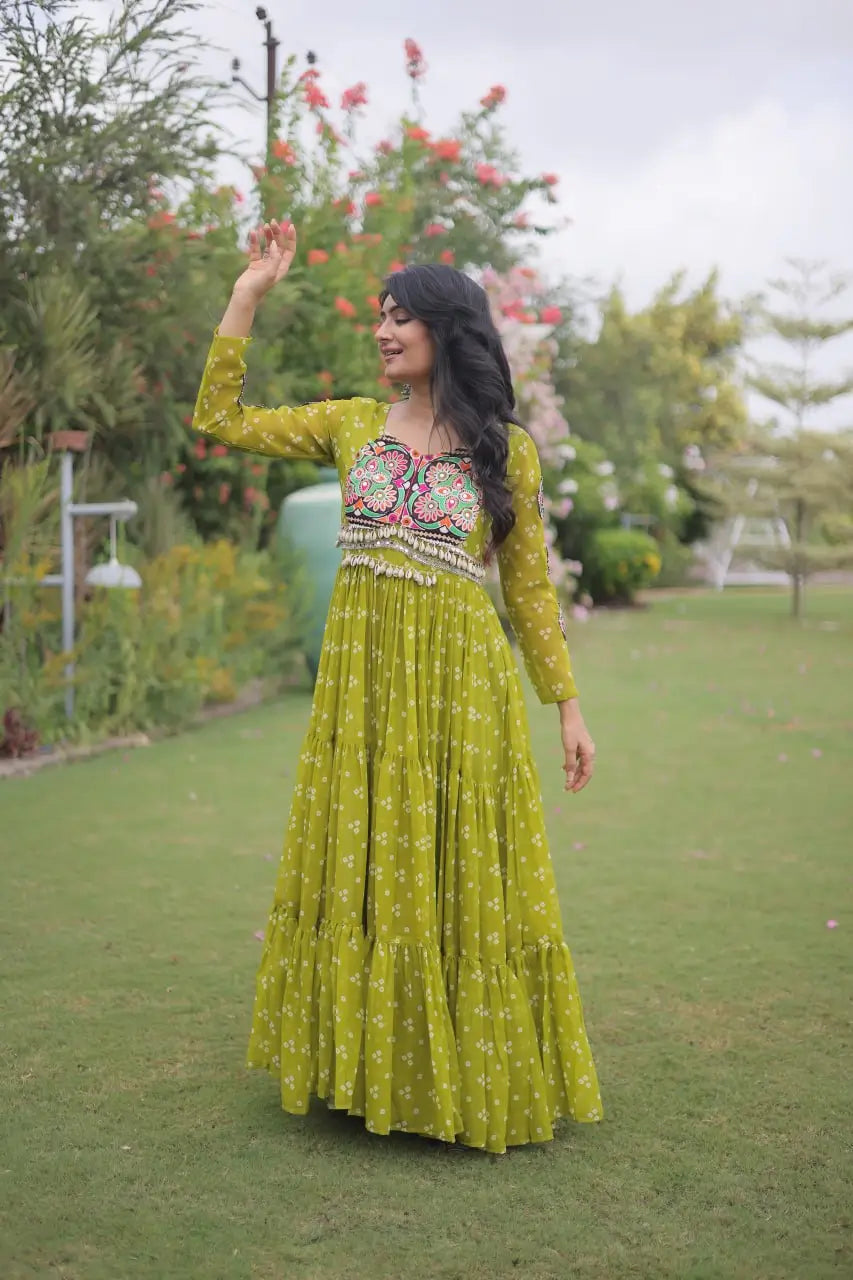 Bandhani Kutchi Patchwork Gown