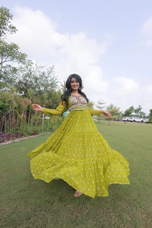 Bandhani Kutchi Patchwork Gown