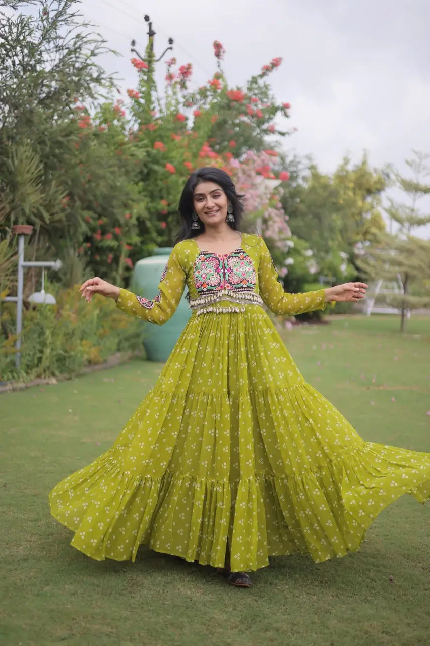 Bandhani Kutchi Patchwork Gown