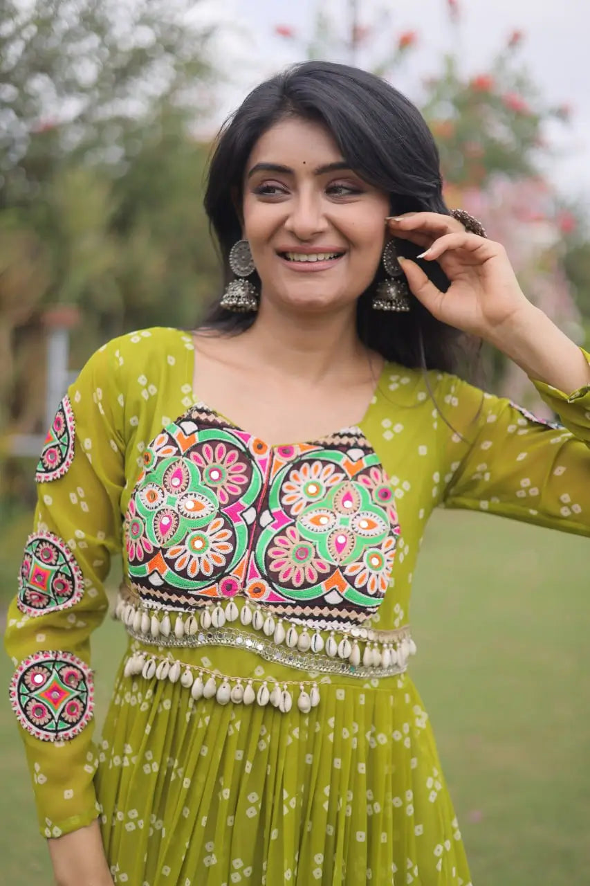 Bandhani Kutchi Patchwork Gown