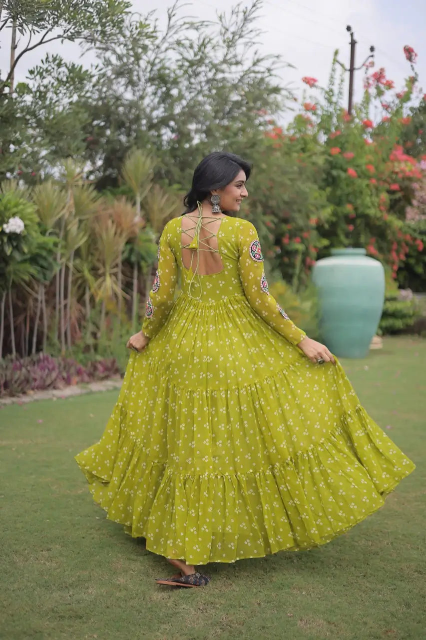 Bandhani Kutchi Patchwork Gown