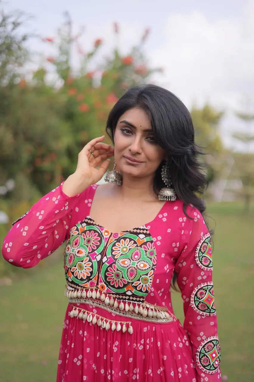 Bandhani Kutchi Patchwork Gown