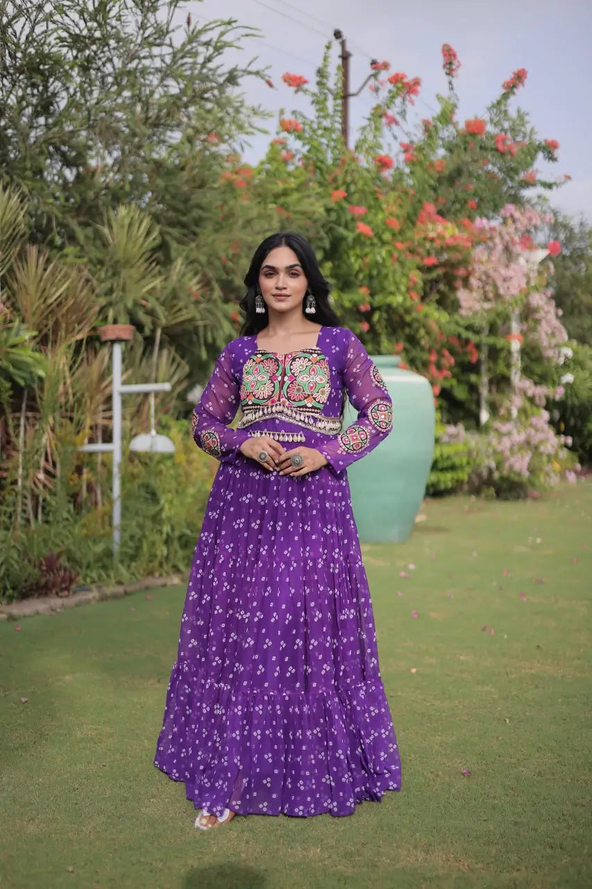 Bandhani Kutchi Patchwork Gown