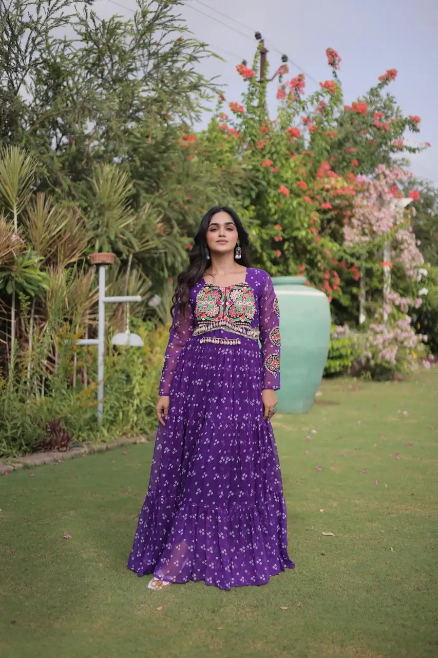 Bandhani Kutchi Patchwork Gown