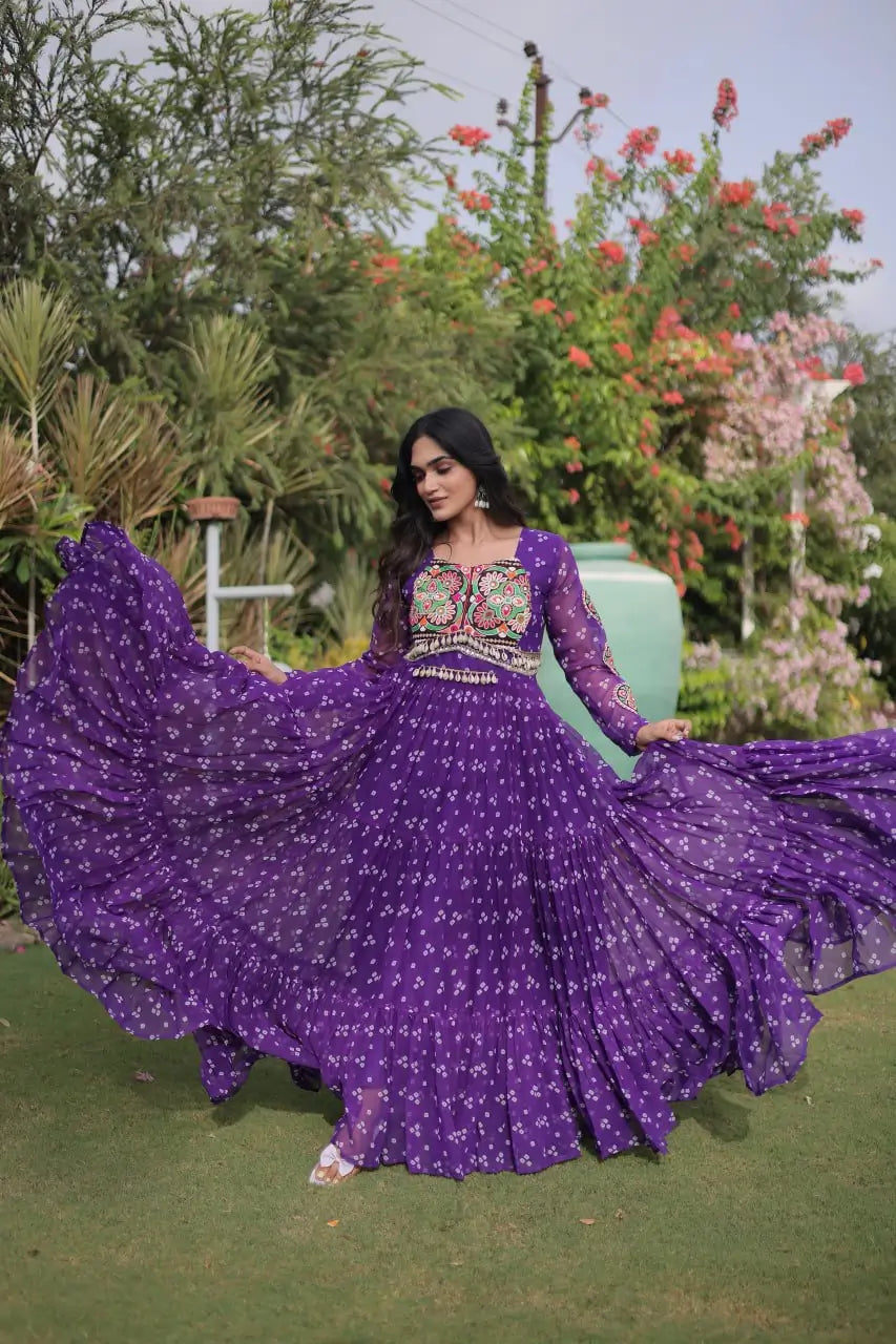 Bandhani Kutchi Patchwork Gown
