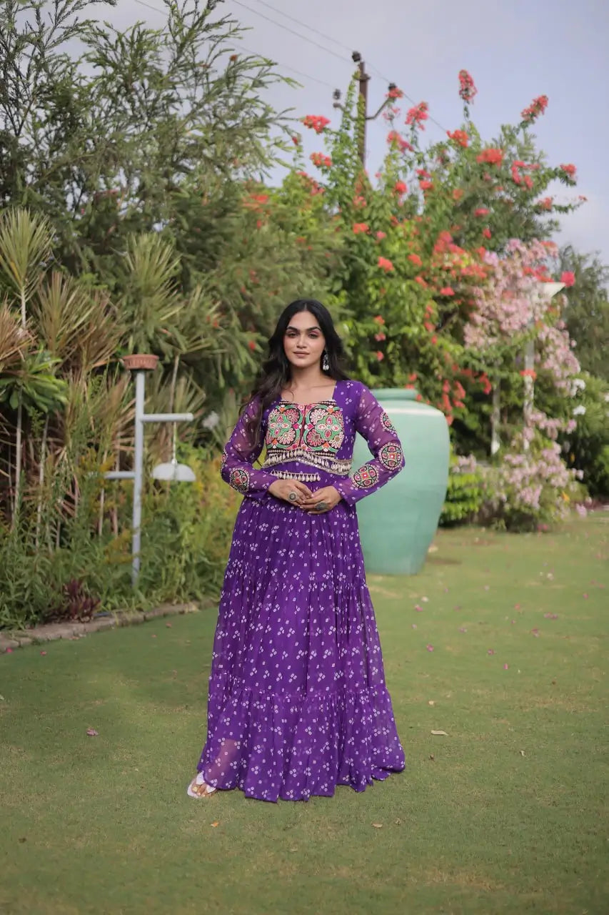 Bandhani Kutchi Patchwork Gown