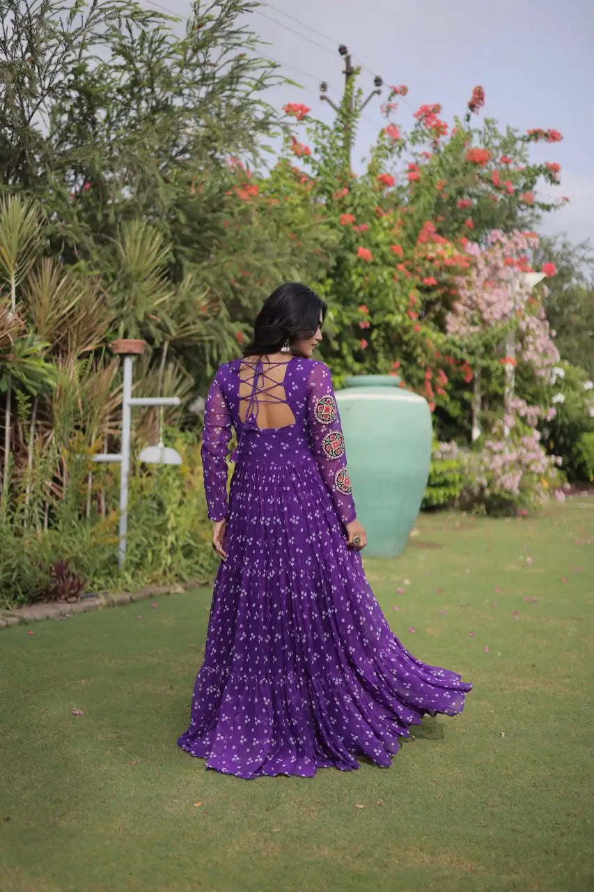Bandhani Kutchi Patchwork Gown
