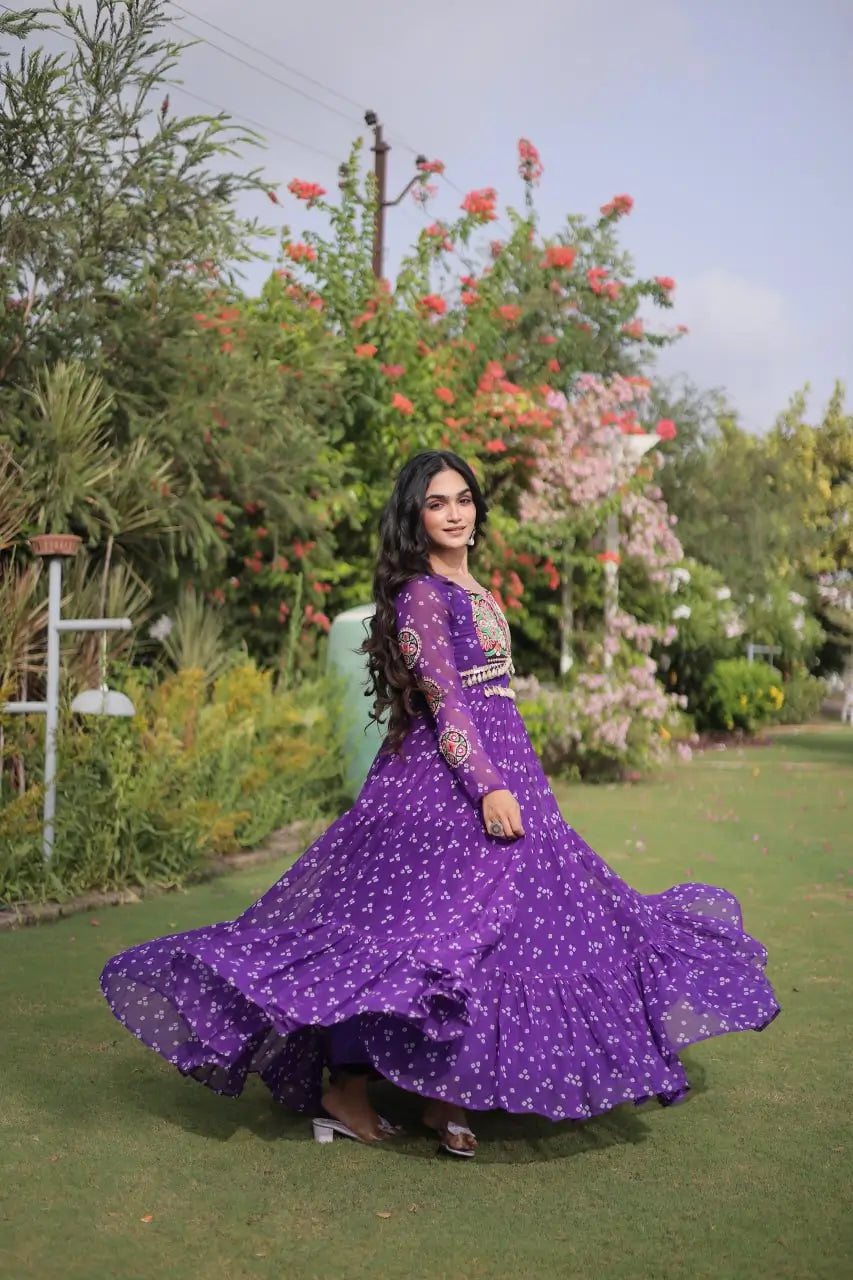 Bandhani Kutchi Patchwork Gown