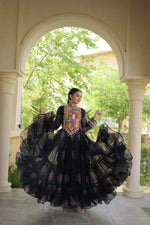 Bandhani Kutchi Tiered Gown