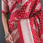 Bandhani Leaf Print Saree