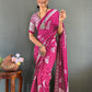 Bandhani Leaf Print Saree
