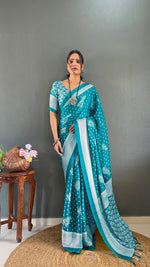 Bandhani Leaf Print Saree