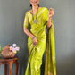 Bandhani Leaf Print Saree