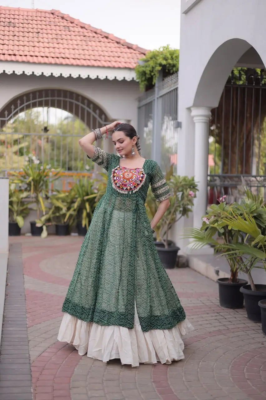 Bandhani Medallion Jacket Lehenga
