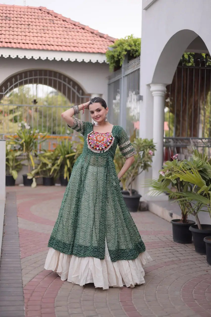 Bandhani Medallion Jacket Lehenga