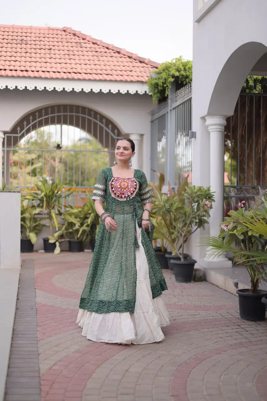 Bandhani Medallion Jacket Lehenga