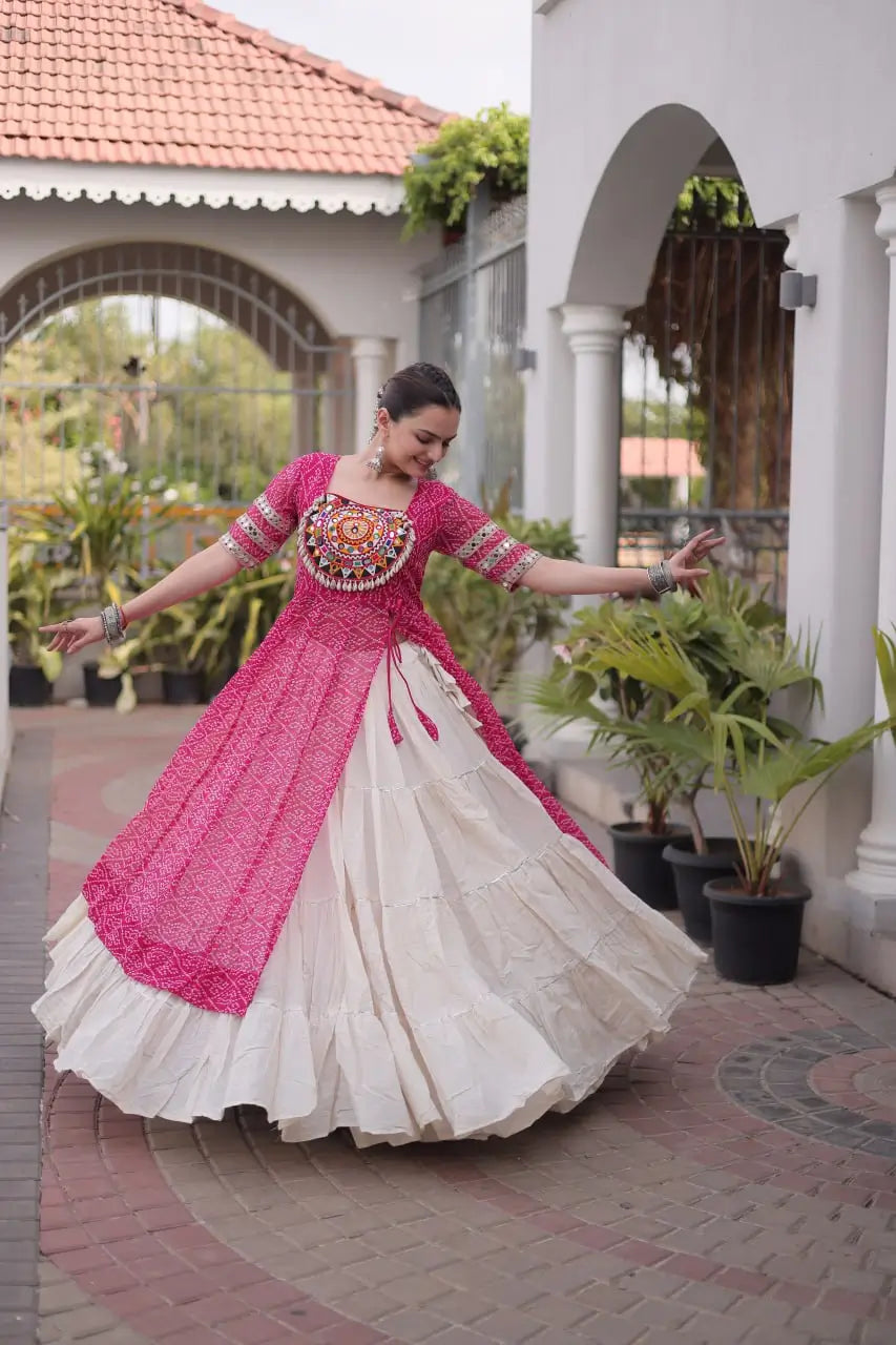 Bandhani Medallion Jacket Lehenga