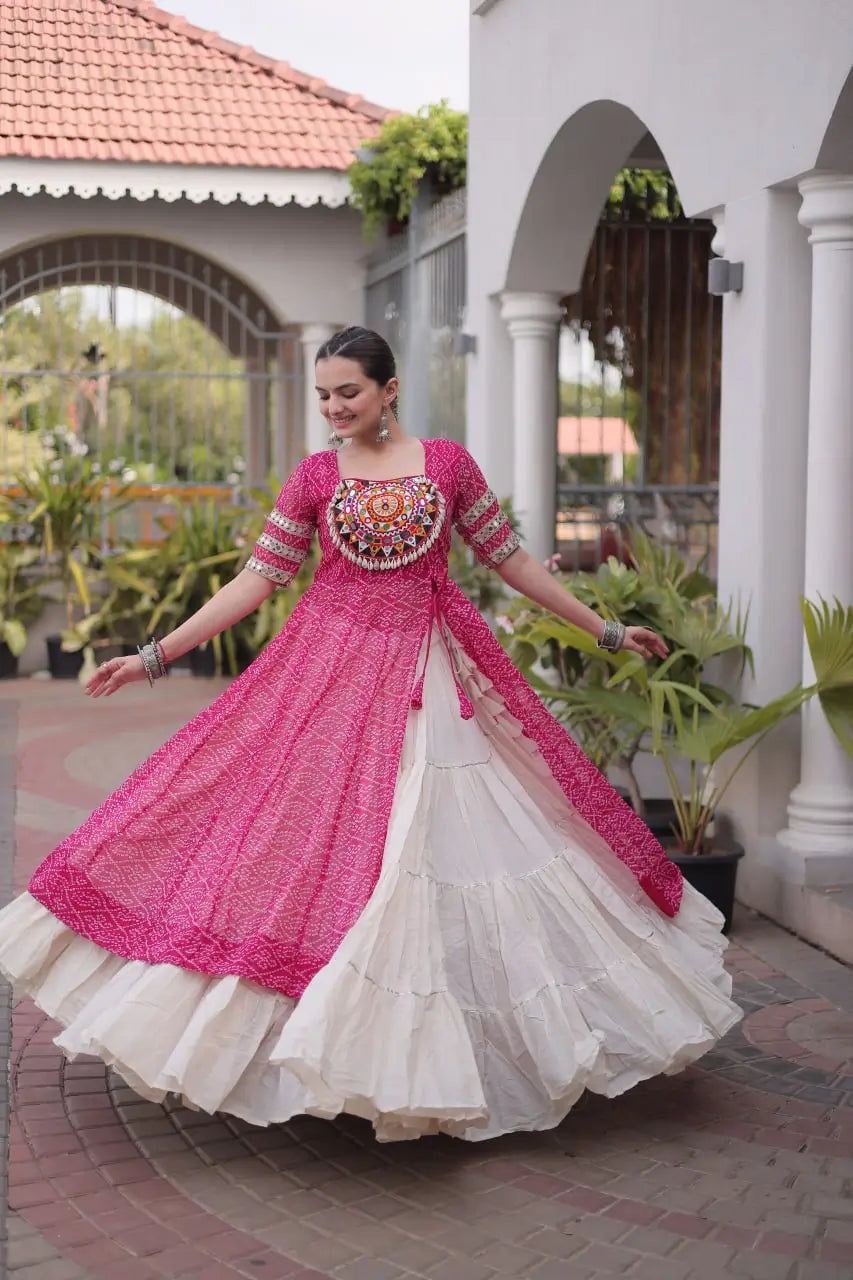 Bandhani Medallion Jacket Lehenga