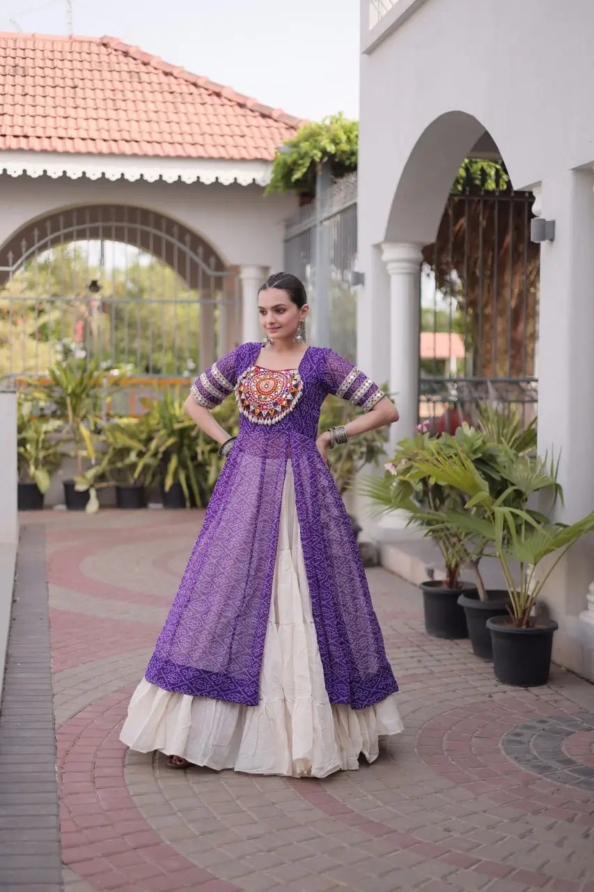 Bandhani Medallion Jacket Lehenga