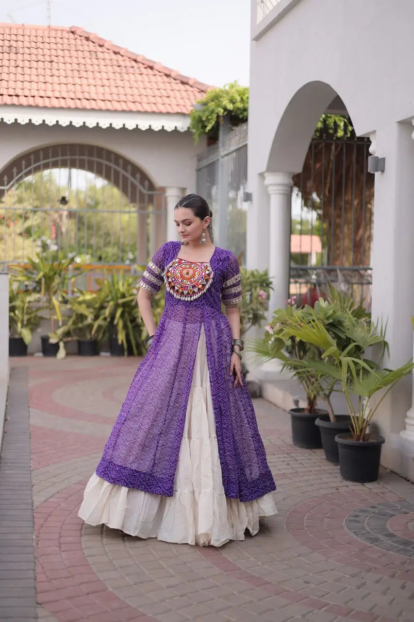 Bandhani Medallion Jacket Lehenga