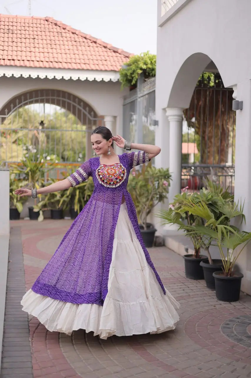 Bandhani Medallion Jacket Lehenga