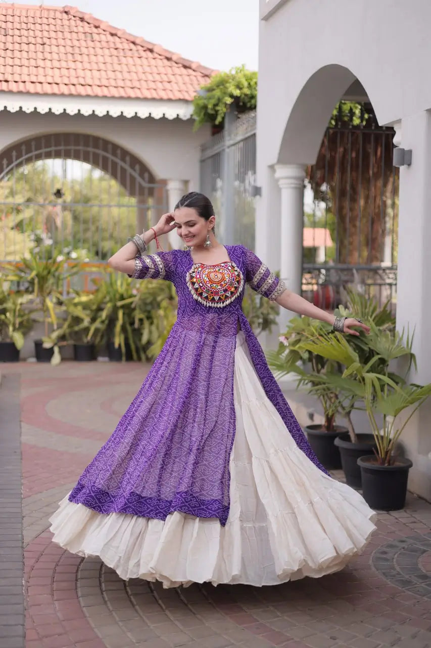 Bandhani Medallion Jacket Lehenga