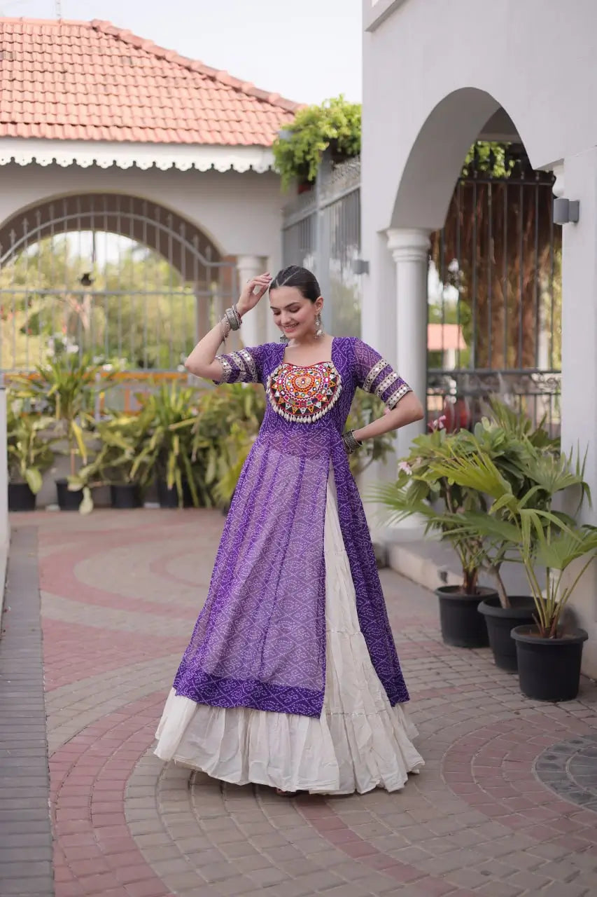 Bandhani Medallion Jacket Lehenga