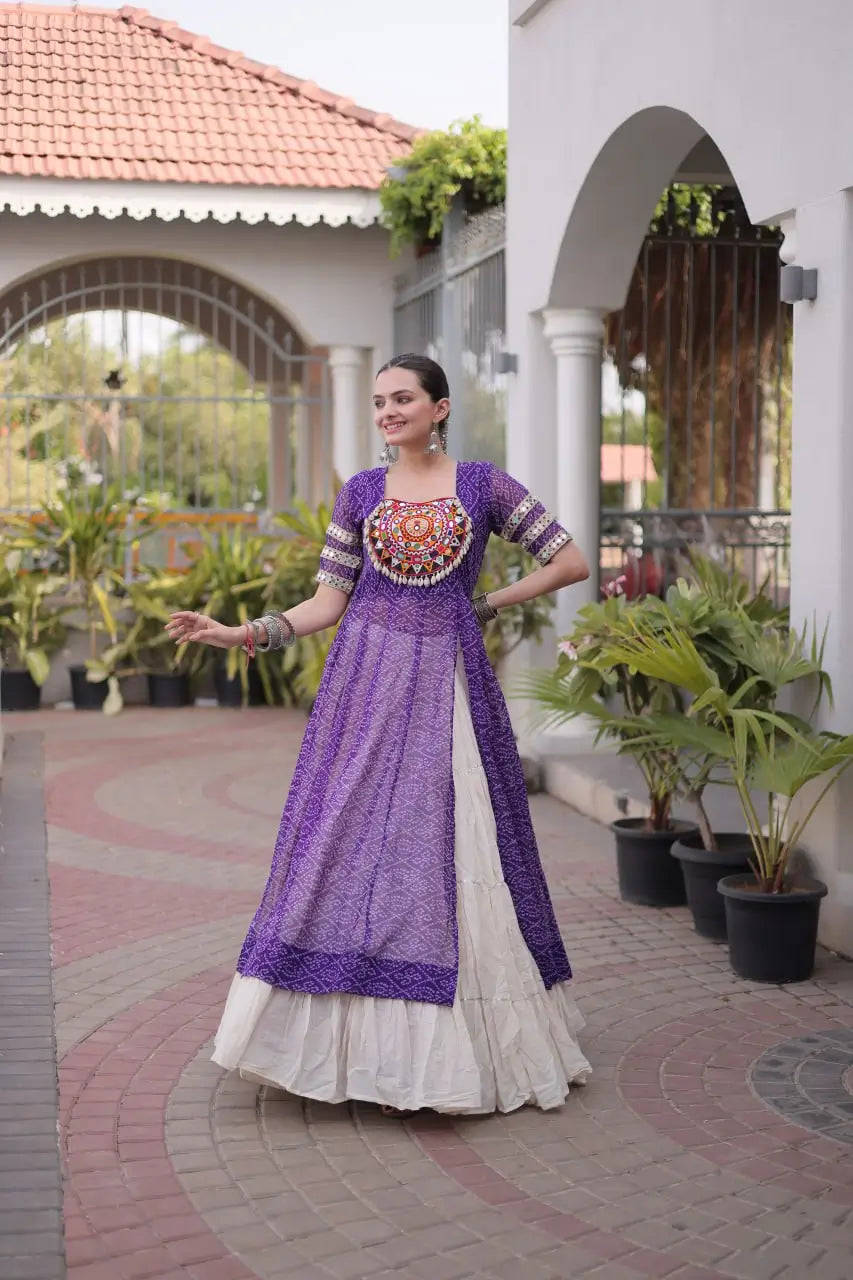 Bandhani Medallion Jacket Lehenga