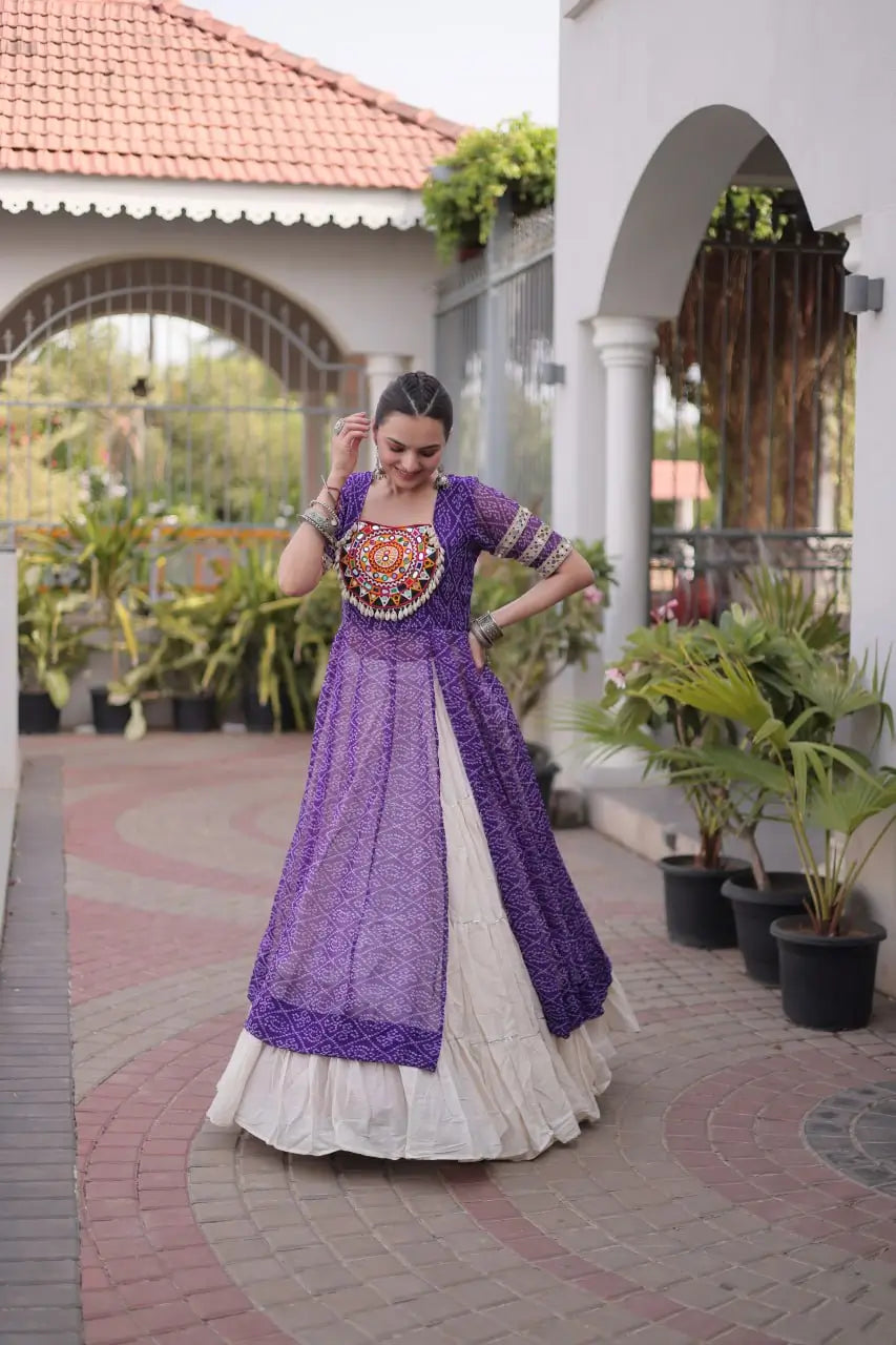 Bandhani Medallion Jacket Lehenga
