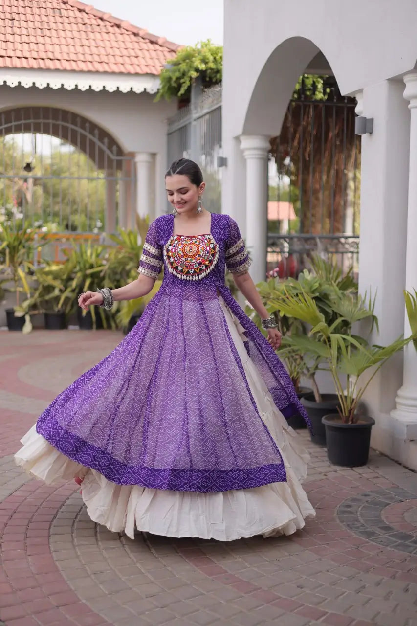 Bandhani Medallion Jacket Lehenga