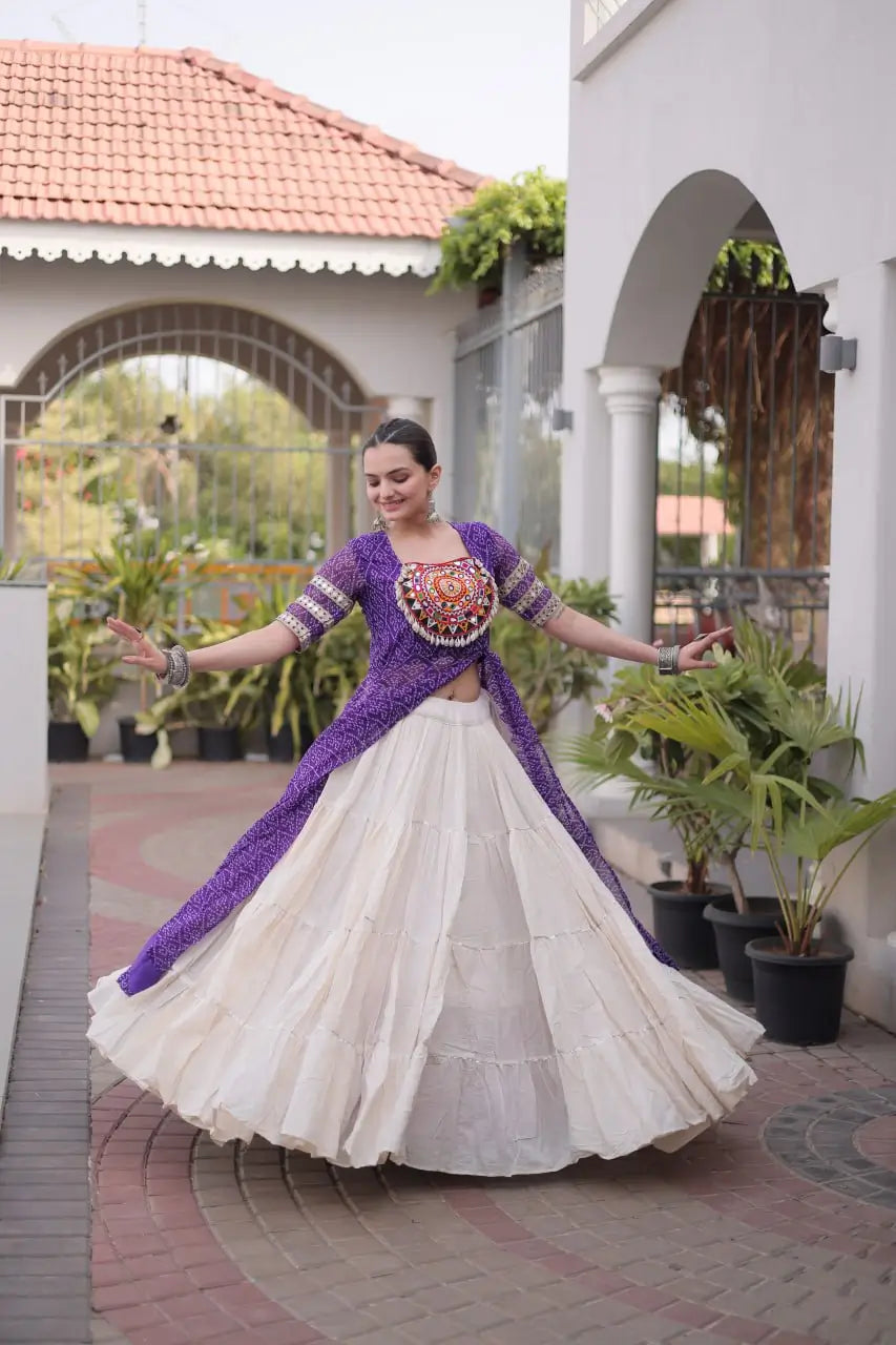 Bandhani Medallion Jacket Lehenga