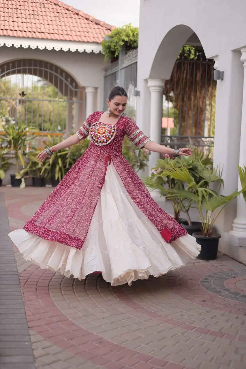 Bandhani Medallion Jacket Lehenga