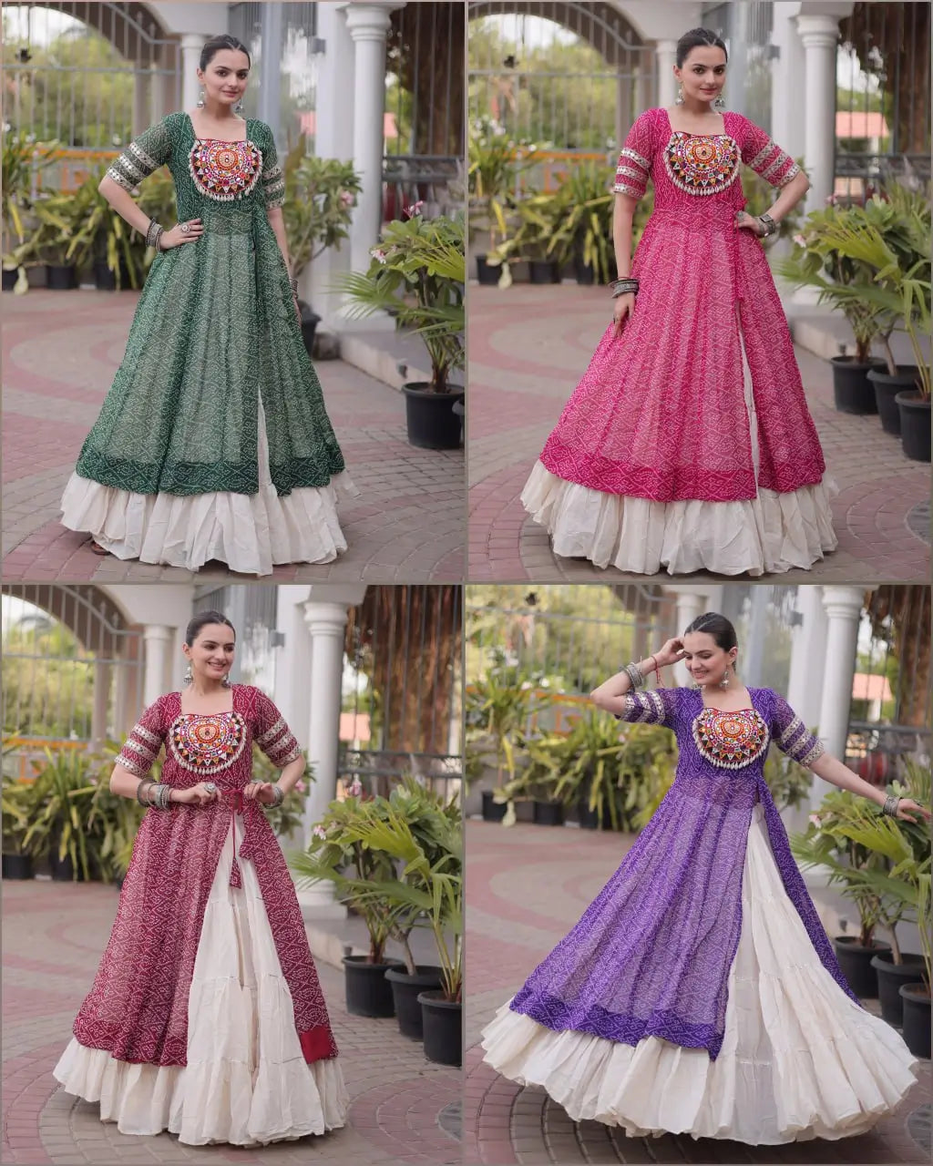 Bandhani Medallion Jacket Lehenga